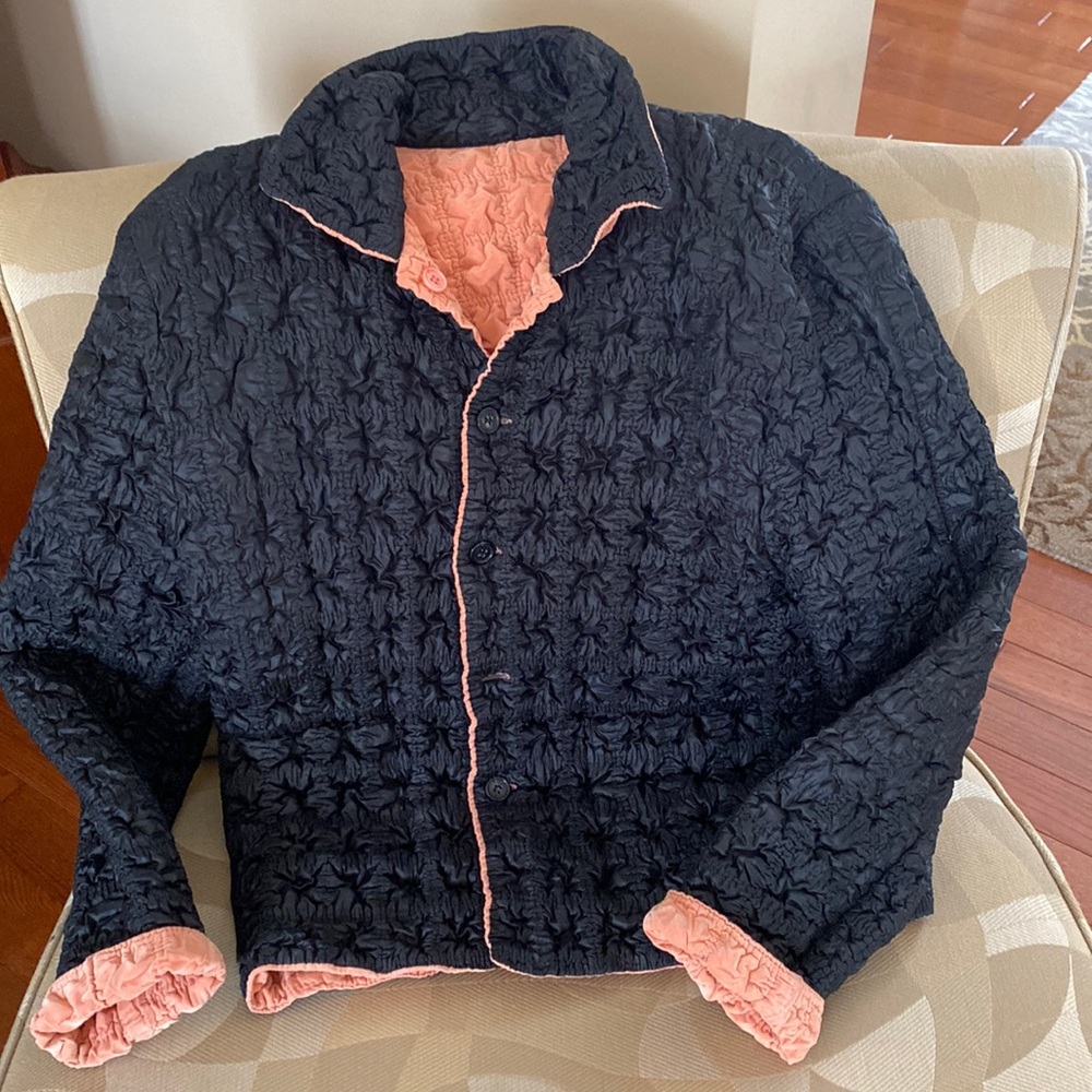 Reversible Black and Orange Puffy Jacket
